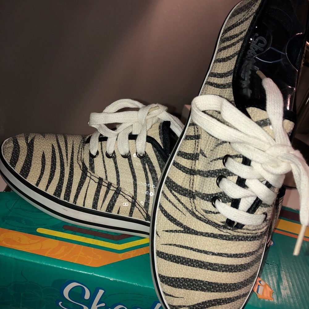 Skechers Cali Zebra Print Shoes
